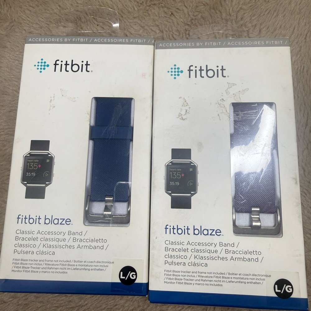 fitbit Blaze Classic Accessory Band – Set of 2- Navy Blue & Plum/Purple